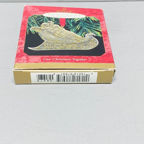 Our Christmas Together Hallmark Keepsake Ornament 1997 Couple Sleigh Ride - Picture 6 of 8